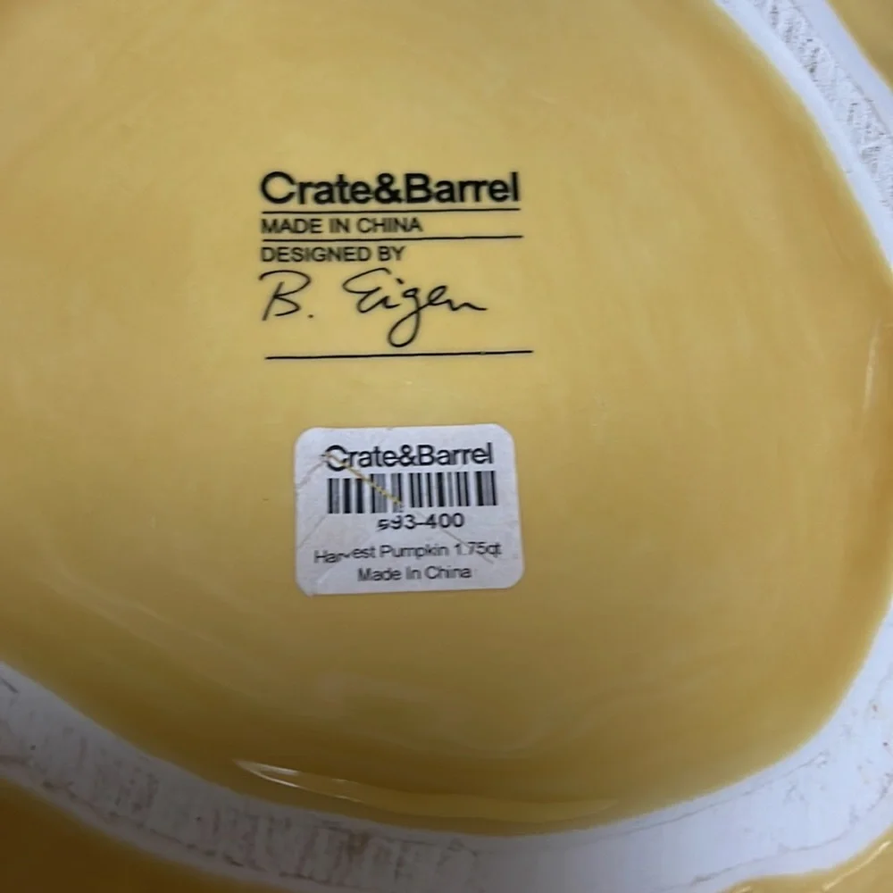 Crate & Barrel Harvest Pumpkin Serving Tureen